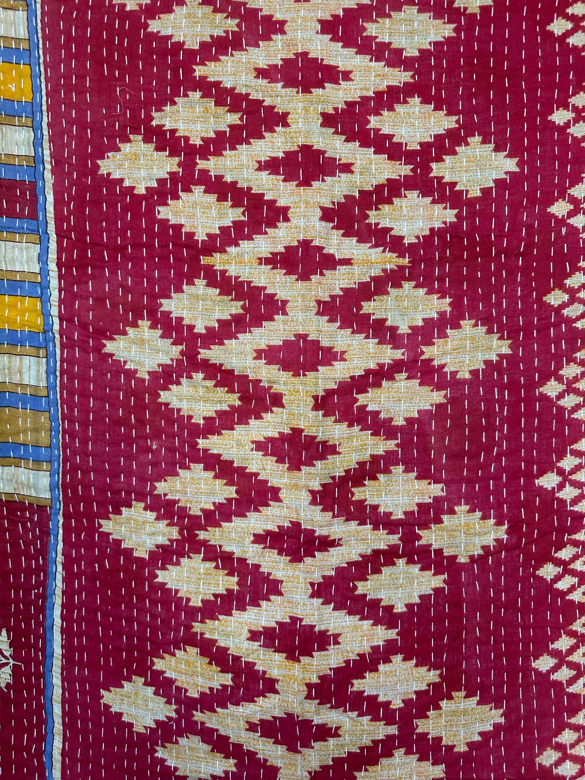 Amber Loom Hand-Made Kantha Throw Blanket