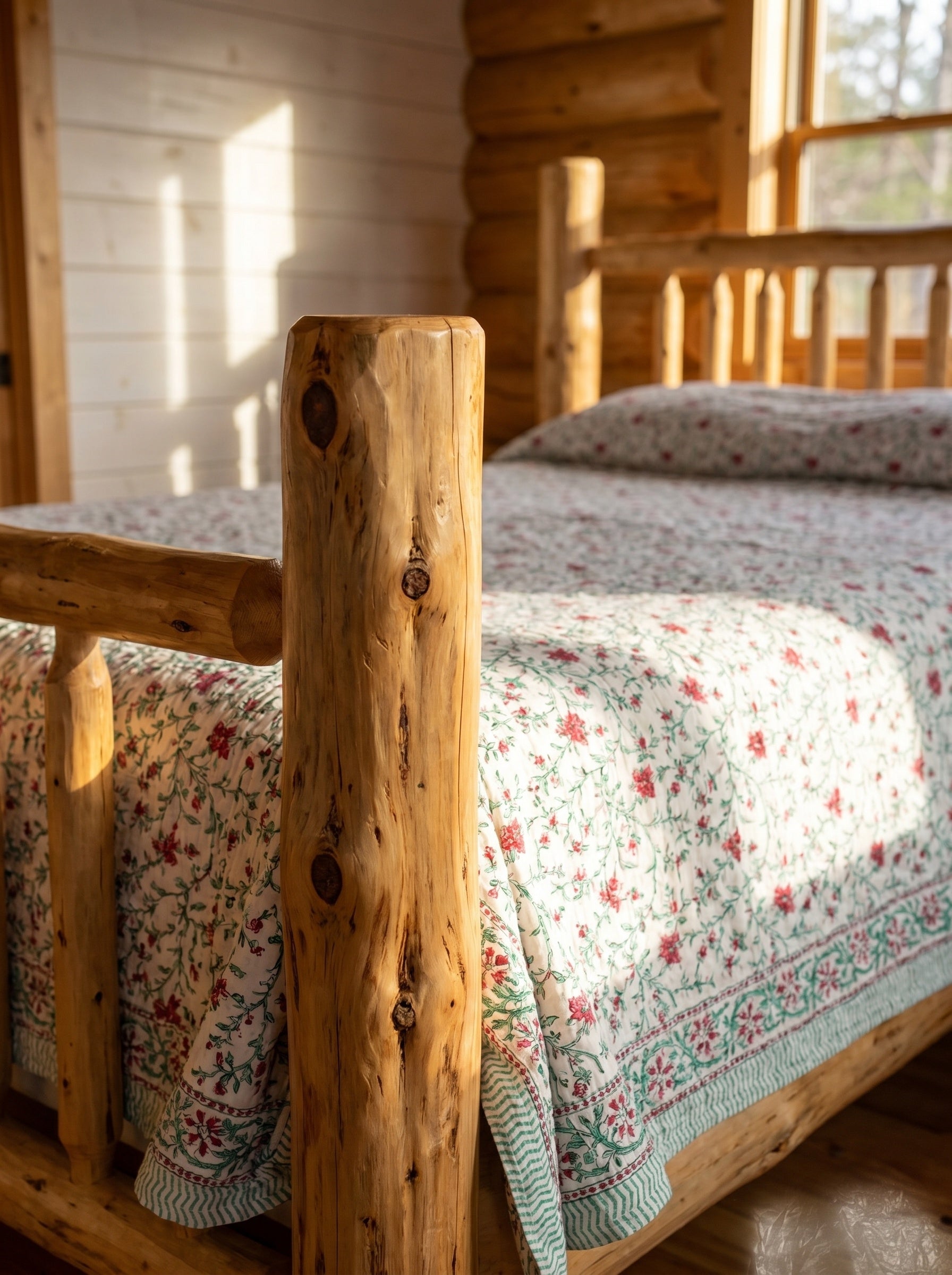 Maple Haze Handmade Kantha Queen Bedsheet