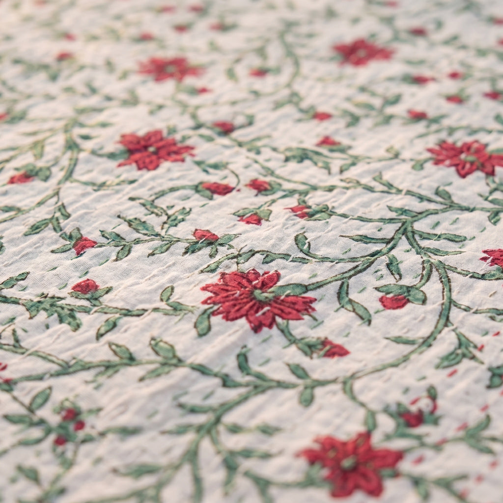 Maple Haze Handmade Kantha Queen Bedsheet