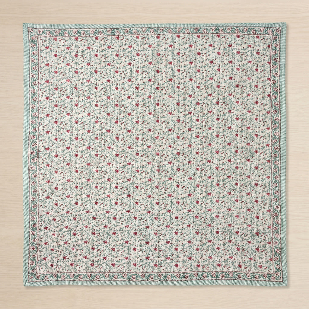 Maple Haze Handmade Kantha Queen Bedsheet