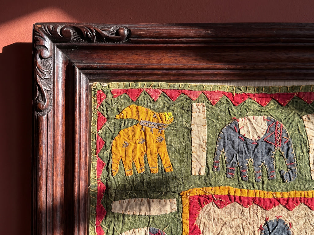 Wild Bergamot Appliqué Pure Cotton Wall Hanging