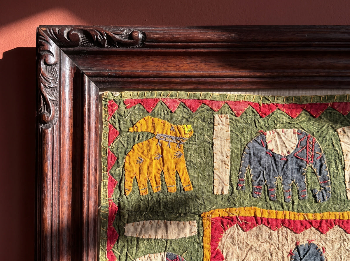 Wild Bergamot Appliqué Pure Cotton Wall Hanging