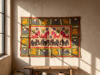 Wild Bergamot Appliqué Pure Cotton Wall Hanging