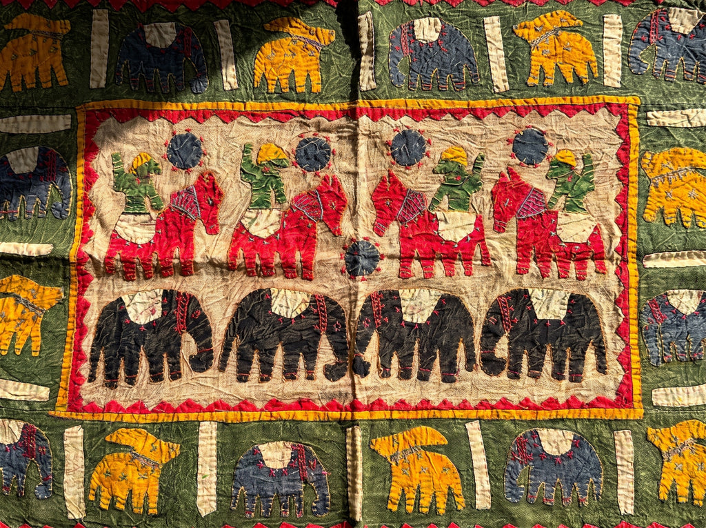 Wild Bergamot Appliqué Pure Cotton Wall Hanging