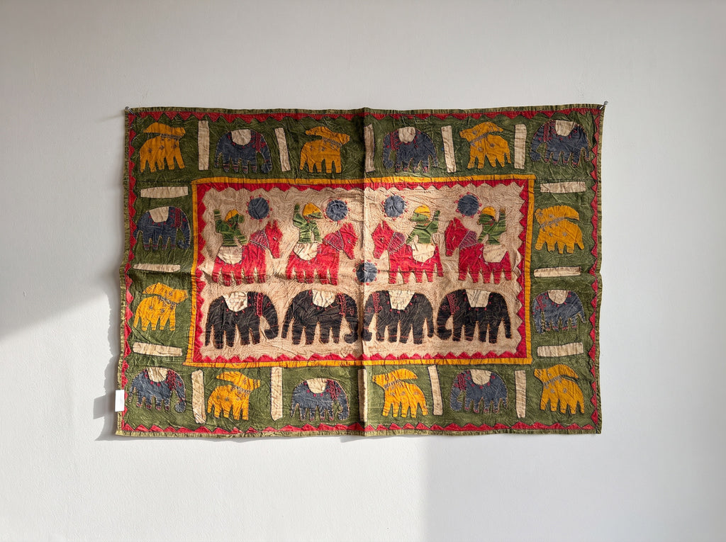 Wild Bergamot Appliqué Pure Cotton Wall Hanging