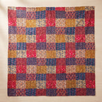 Moonlit Mist Hand blocked Kantha patchwork Bedspread