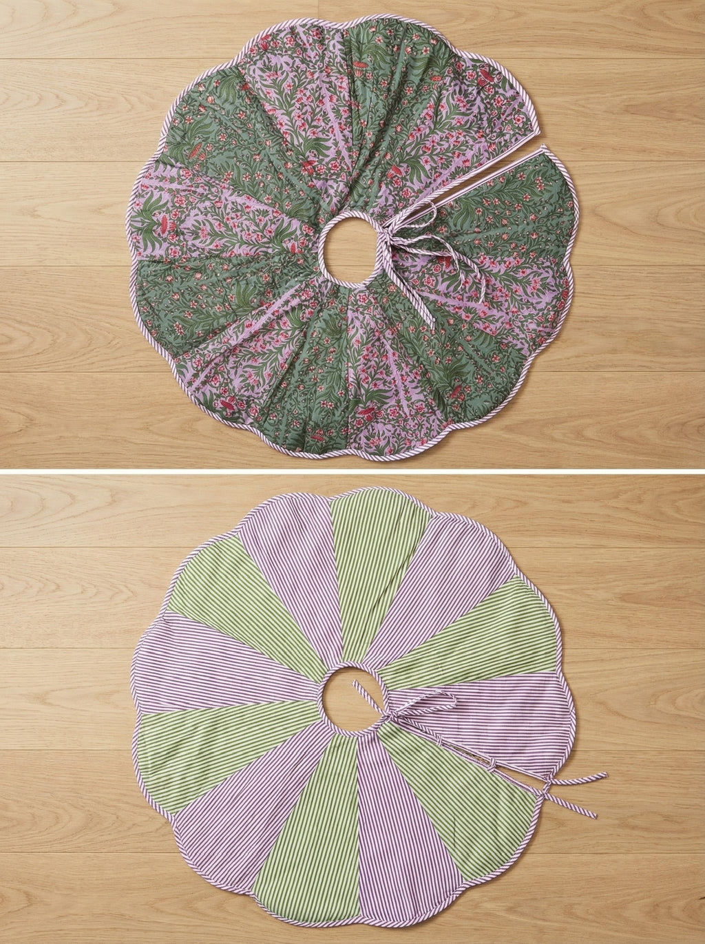 Crimson & Sage Botanical Christmas Tree Skirt