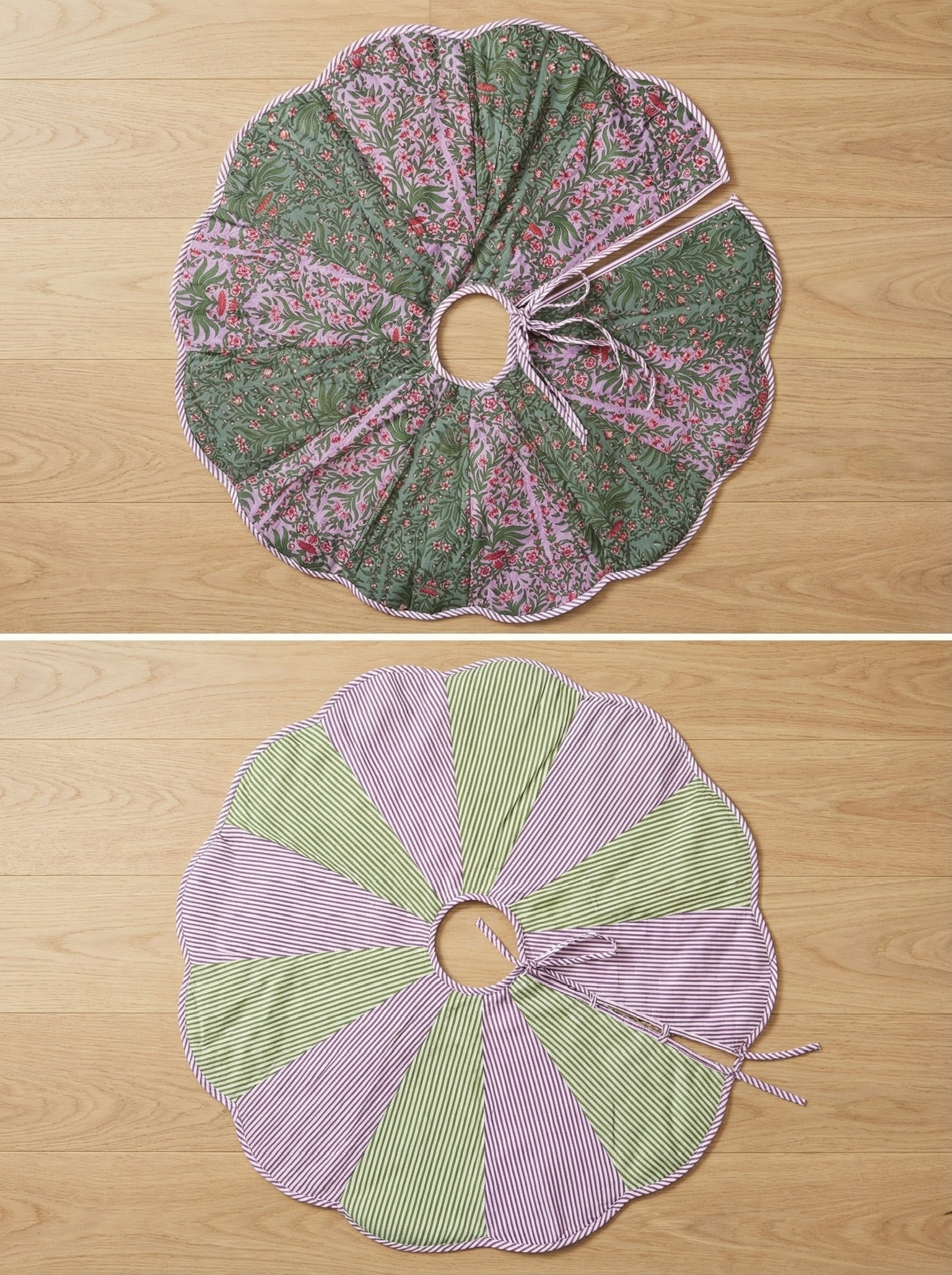 Crimson & Sage Botanical Christmas Tree Skirt