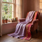 Jeté de kantha en coton vintage Serene Mist
