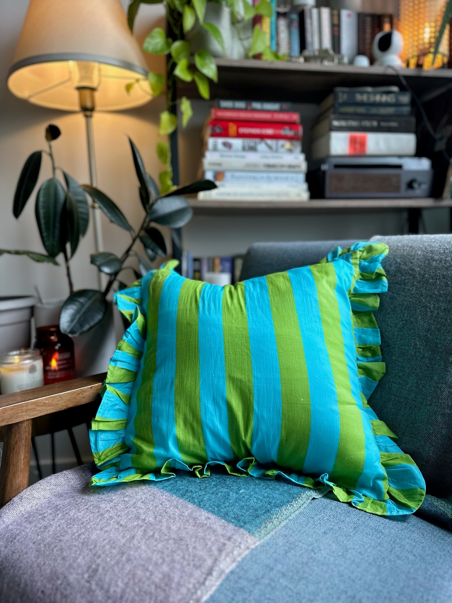 Blue and Green Sand Cushion Cover