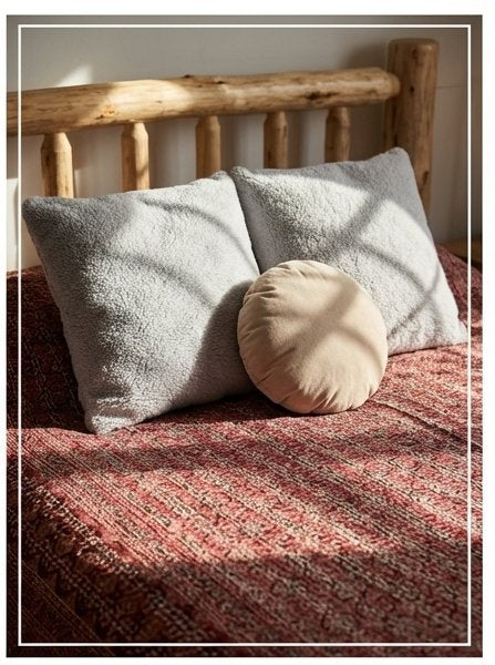 Dreamy Indigo Handmade Kantha Ajrak Queen Bedspread