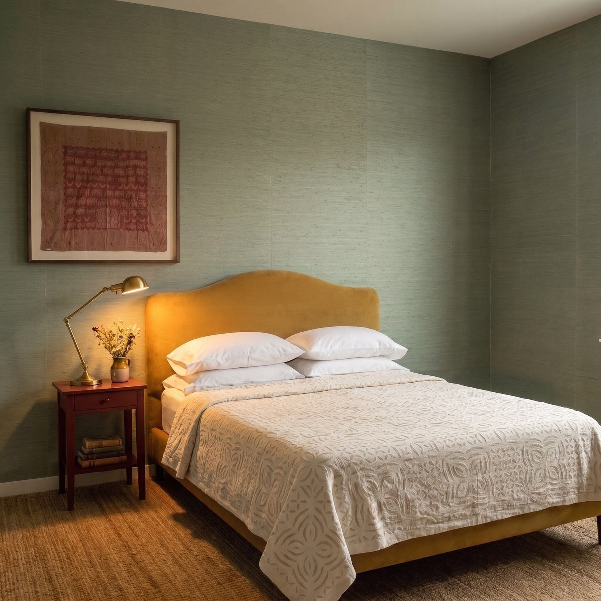 Willow Maple Handmade Cutwork Queen Bedspread