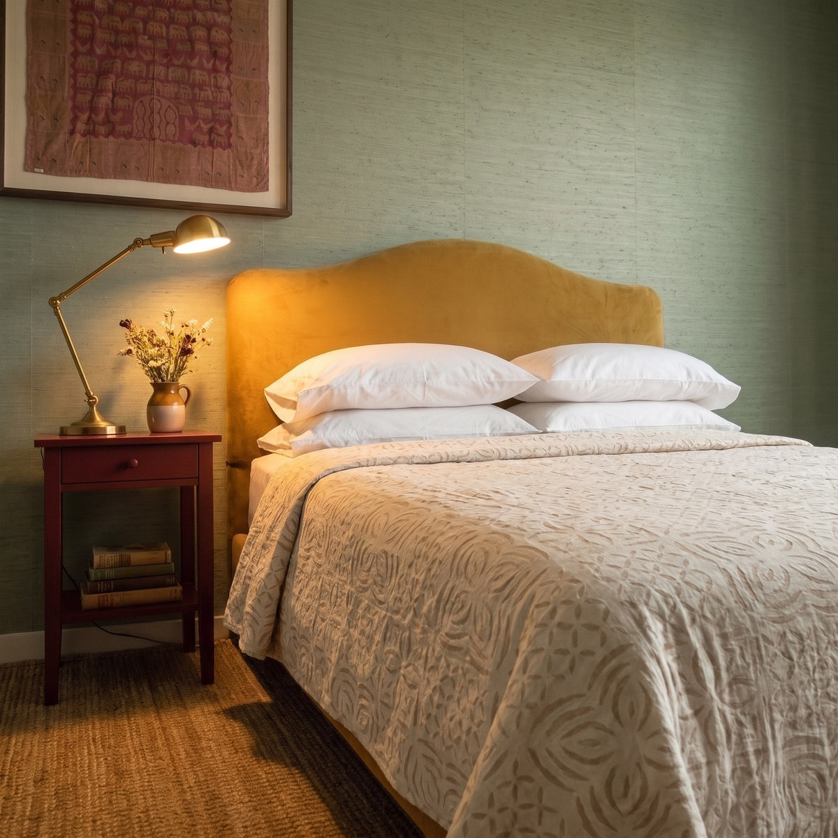 Willow Maple Handmade Cutwork Queen Bedspread