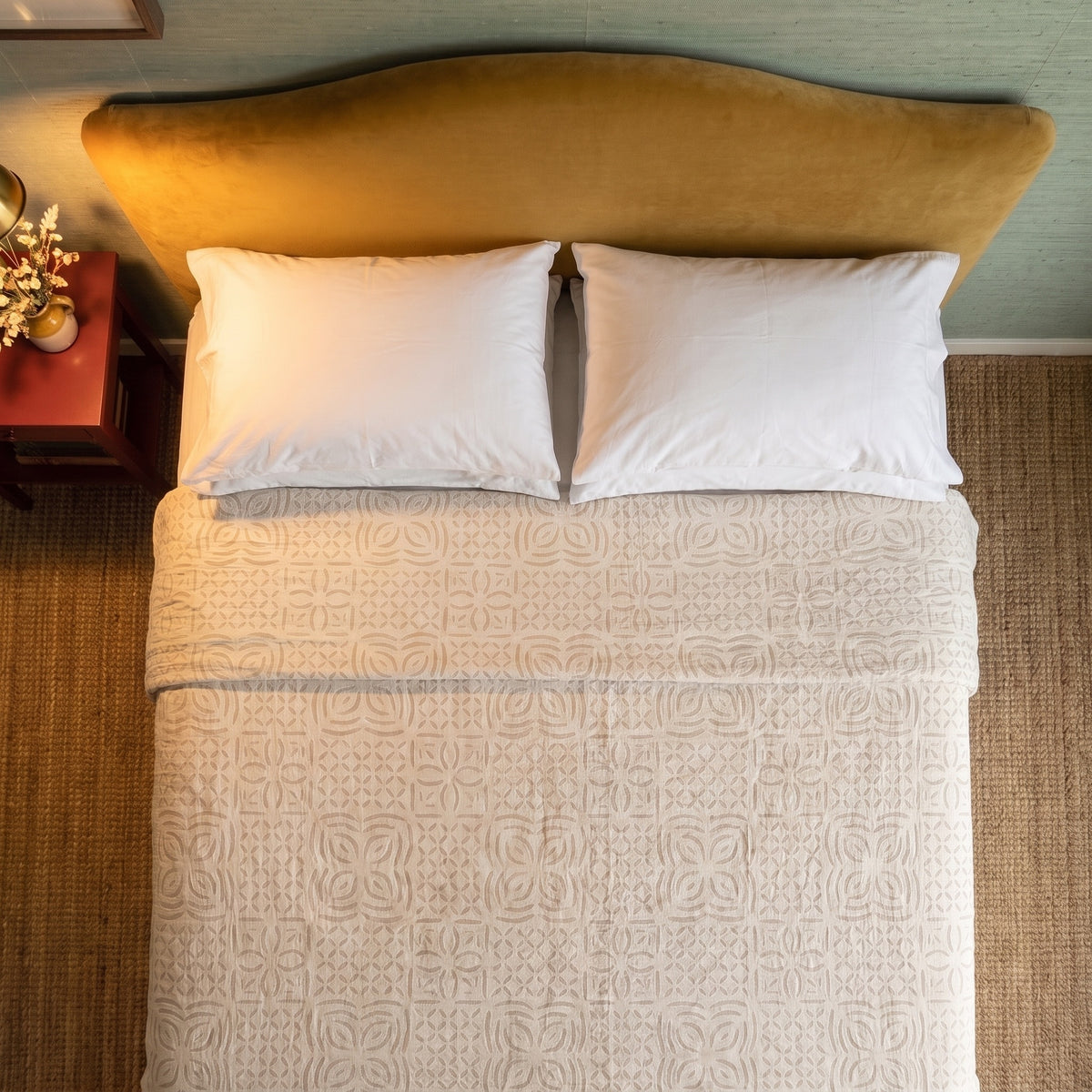 Willow Maple Handmade Cutwork Queen Bedspread