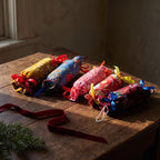 Handcrafted Cotton and Velvet Christmas Cracker Ornaments : Pack of 4