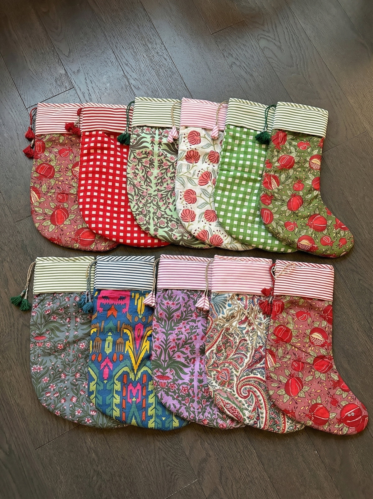 Festive Gingham Check Christmas Stocking