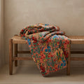 Forest Fern Cotton Reversible Kantha Throw