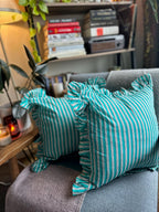 Turquoise Stripes Cushion Cover