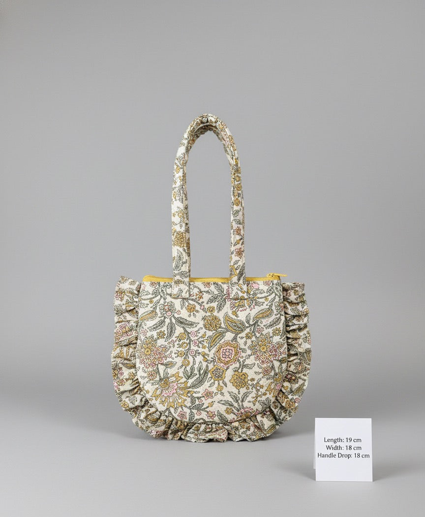 Mosaic Beauty Ruffle Tote Bag
