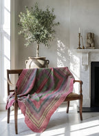 Sky Mist Handmade Vintage Bagru Block Print Throw