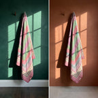 Sky Mist Handmade Vintage Bagru Block Print Throw