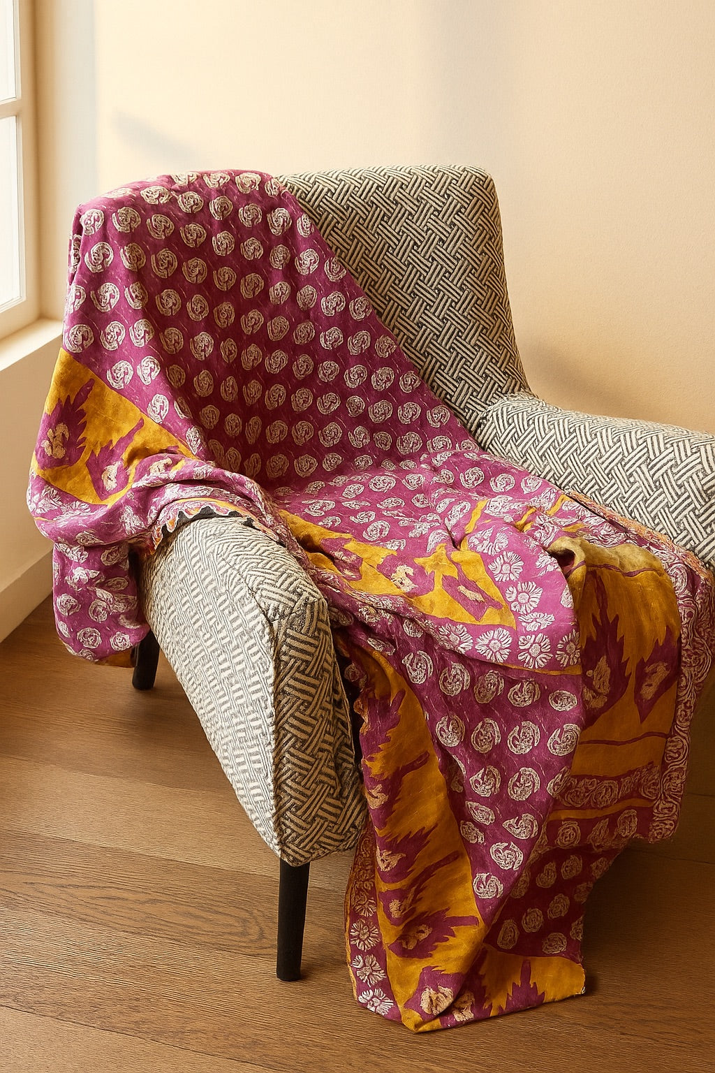 Gulzar Royale Hand-Made Kantha Throw Blanket