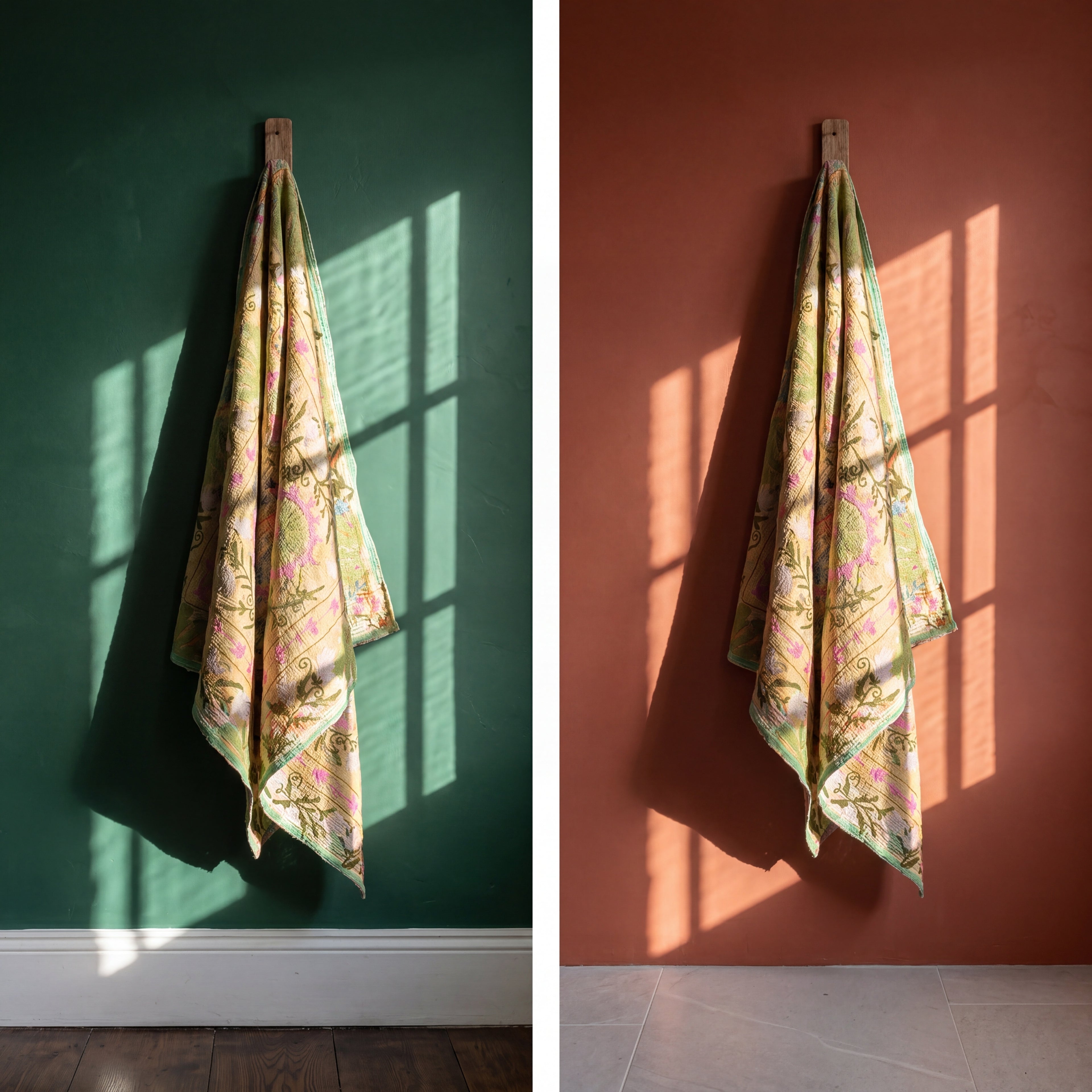 Azure Tide Luxury Vintage Suzani Kantha Throw