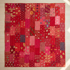 Azure Mist Handmade Patola Kantha Bedspread