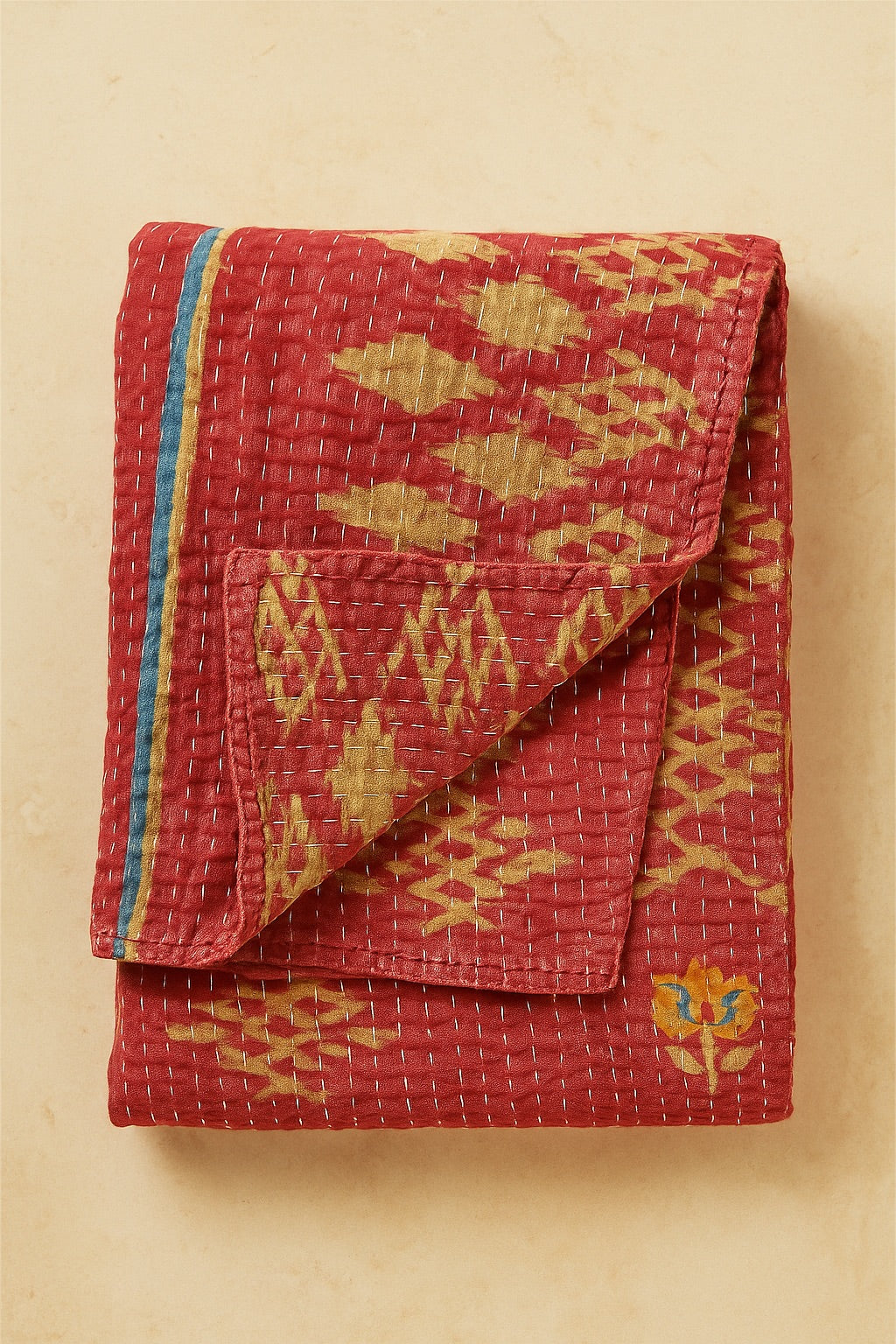 Amber Loom Hand-Made Kantha Throw Blanket