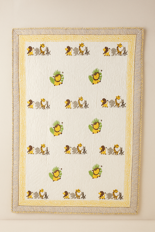 Cuddle Parade - 100% cotton Hand Made Artisnal Baby Quilt