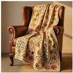 Twilight Grace Hand-Embroidered Cotton Throw