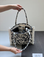 Black Pendants Ruffle Tote Bag