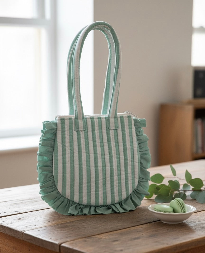 Mint Ruffle Daydream Tote Bag (Small)