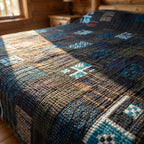 Saffron Amber Handmade Patola Kantha King Bedspread