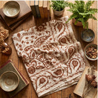 Brushing Bracken Hand-Embroidered Cotton Suzani Throw