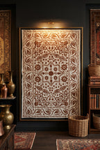 Brushing Bracken Hand-Embroidered Cotton Suzani Throw