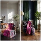 Indigo Bloom Luxury Vintage Suzani Kantha Throw