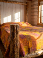 Bloom Indigo Handmade Patola Kantha King Bedspread