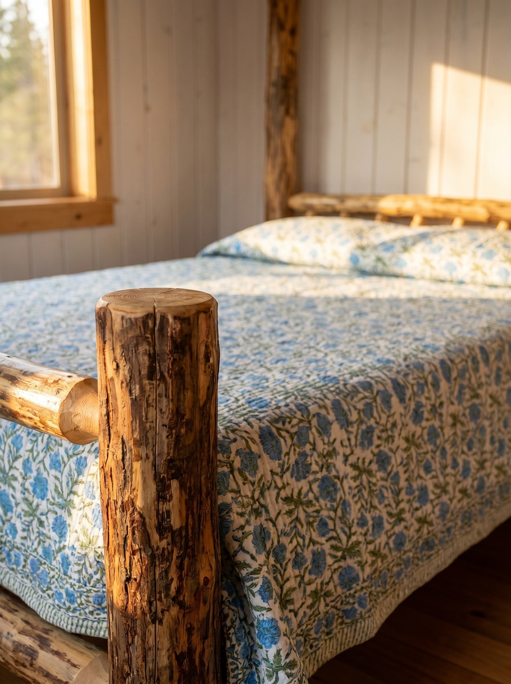 Indigo Dream Handmade Kantha Queen Bedsheet
