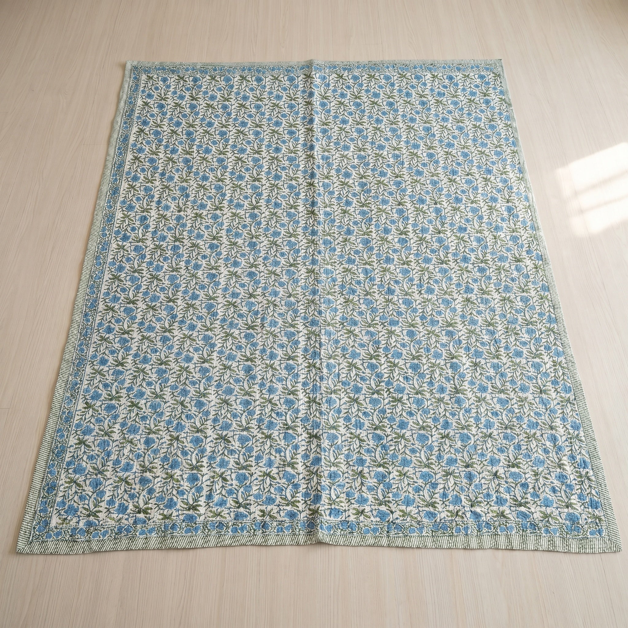 Indigo Dream Handmade Kantha Queen Bedsheet