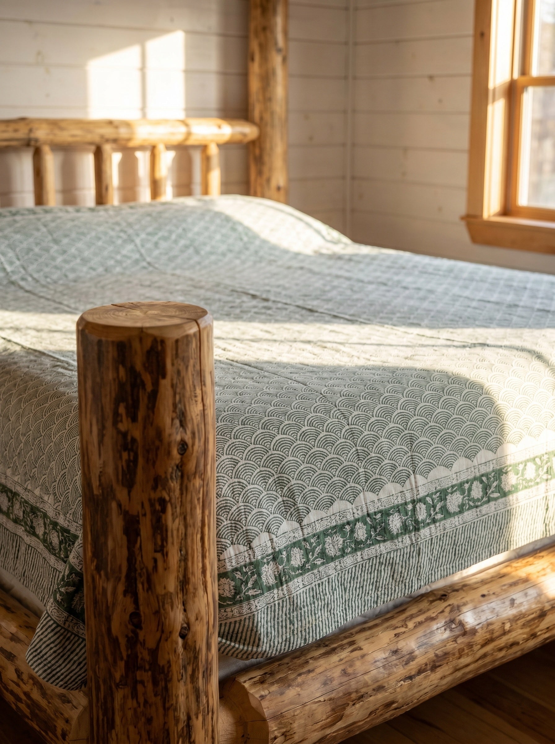 Oasis Terracotta Handmade Kantha Queen Bedsheet