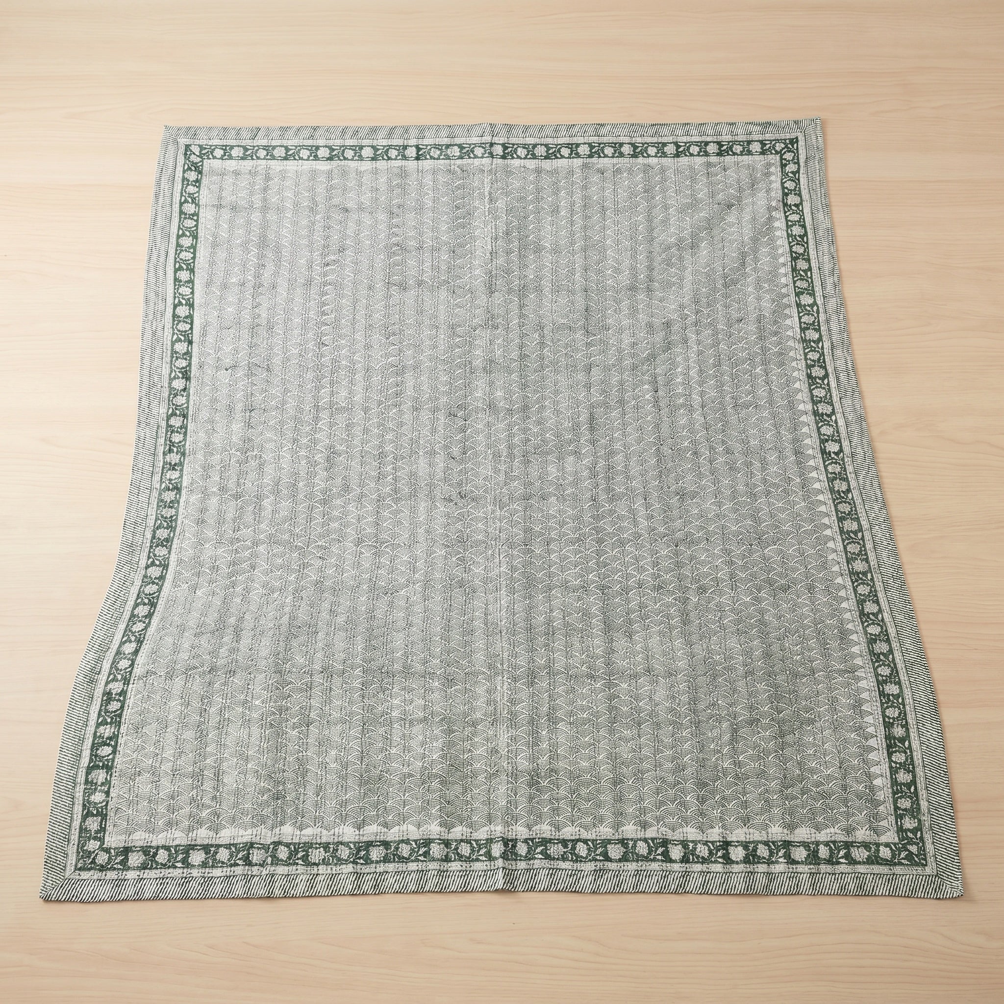 Oasis Terracotta Handmade Kantha Queen Bedsheet