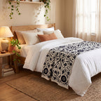 Tangled Thistle Hand-Embroidered Cotton Suzani Throw