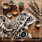 Tangled Thistle Hand-Embroidered Cotton Suzani Throw