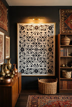 Tangled Thistle Hand-Embroidered Cotton Suzani Throw