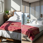 Terracotta Bloom Luxury Vintage Suzani Kantha Throw