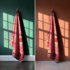 Terracotta Bloom Luxury Vintage Suzani Kantha Throw