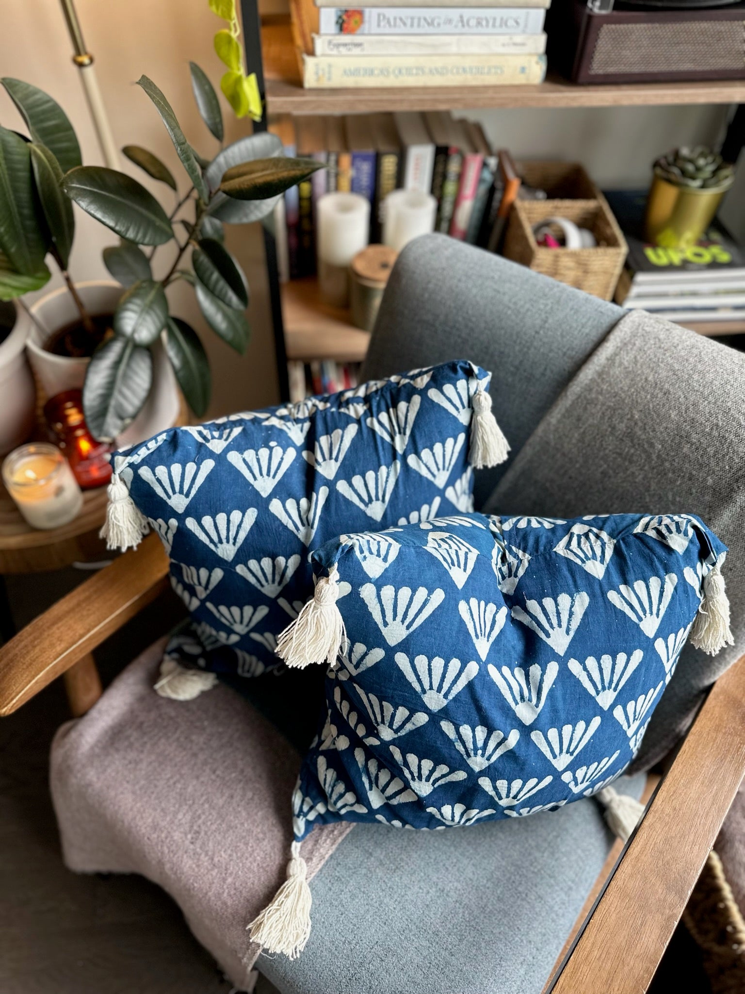 Indigo Blue Pattern Cushion Cover