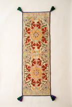 Prairie Bloom Exclusive Hand Embroidered Suzani Kantha Runner