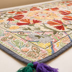 Prairie Bloom Exclusive Hand Embroidered Suzani Kantha Runner